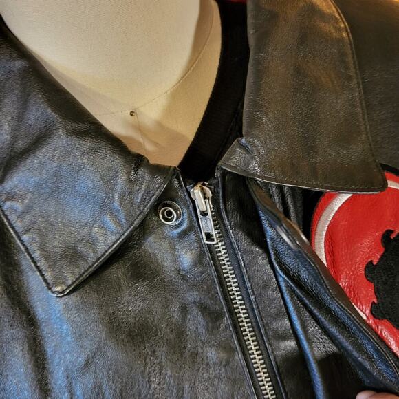 Betty Boop American Toons Vintage Leather 90's Bomber Jacket XL - Picture 10 of 15